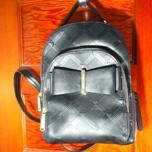 Black Betsey Johnson Backpack With Bow - image 1